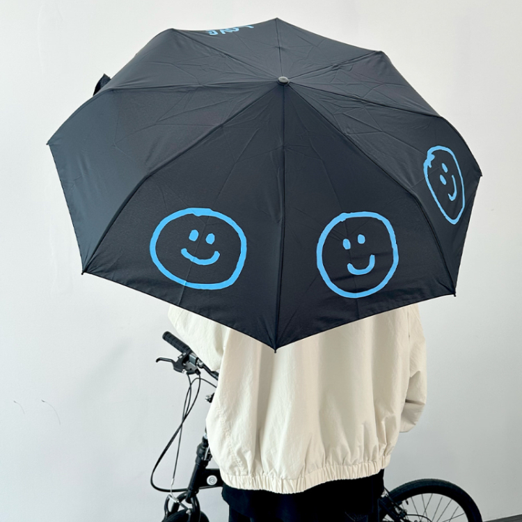 韓國 ooowl 好心情塗鴉折傘 黑