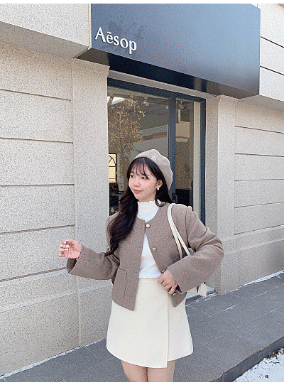 S~XL一粒扣掀片褲裙(4 colors)