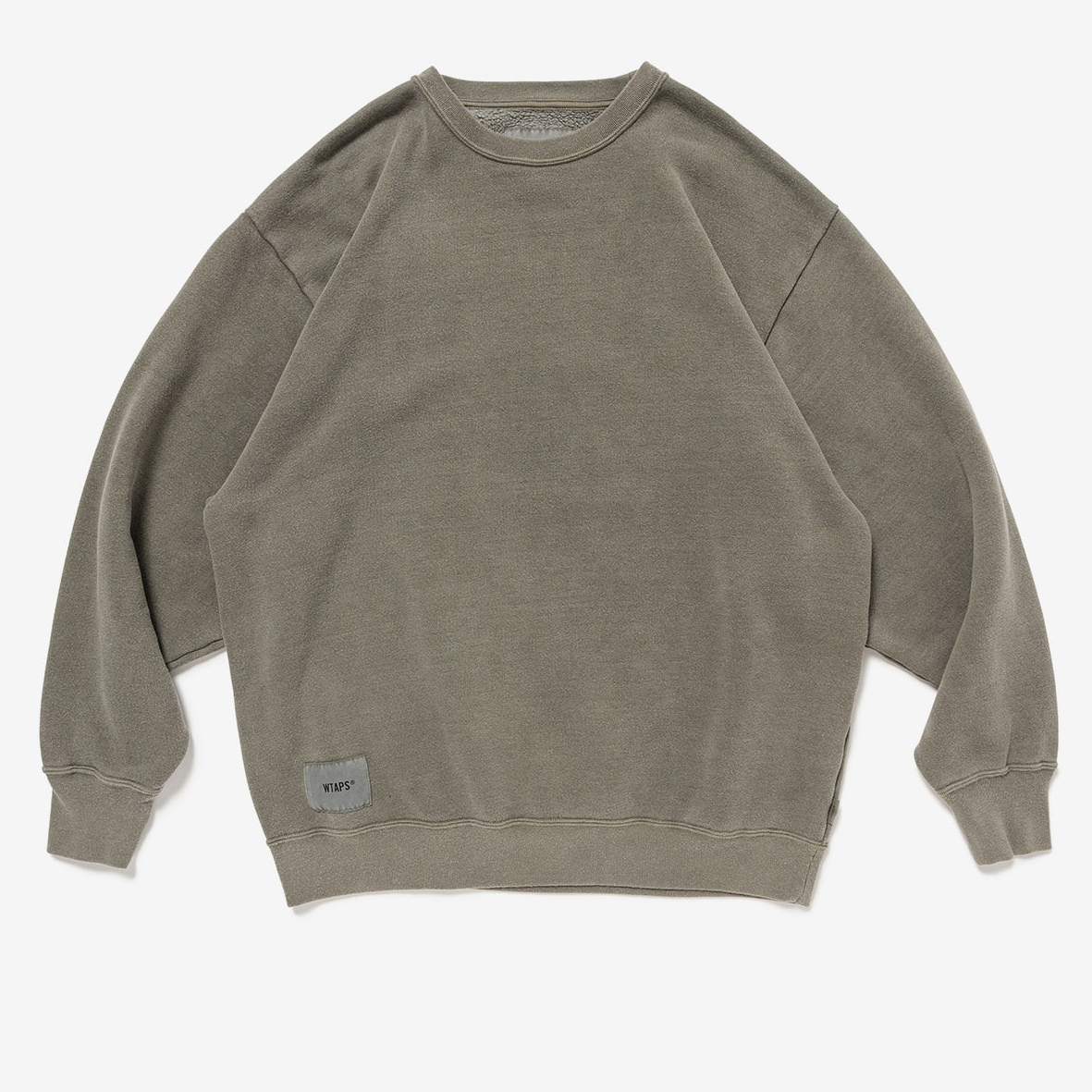 -(B3a05)-WTAPS SIGN 01 / SWEATER / CTPL 長衛衣 大學T 內裹刷毛 刺繡LOGO 橄欖綠/紫色-242ATDT-CSM16