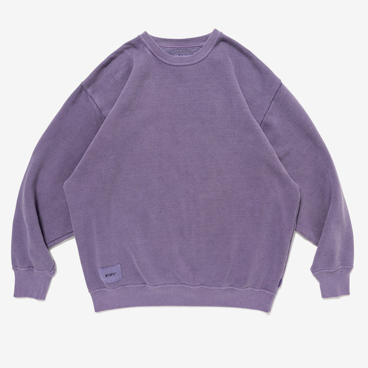 -(B3a05)-WTAPS SIGN 01 / SWEATER / CTPL 長衛衣 大學T 內裹刷毛 刺繡LOGO 橄欖綠/紫色-242ATDT-CSM16