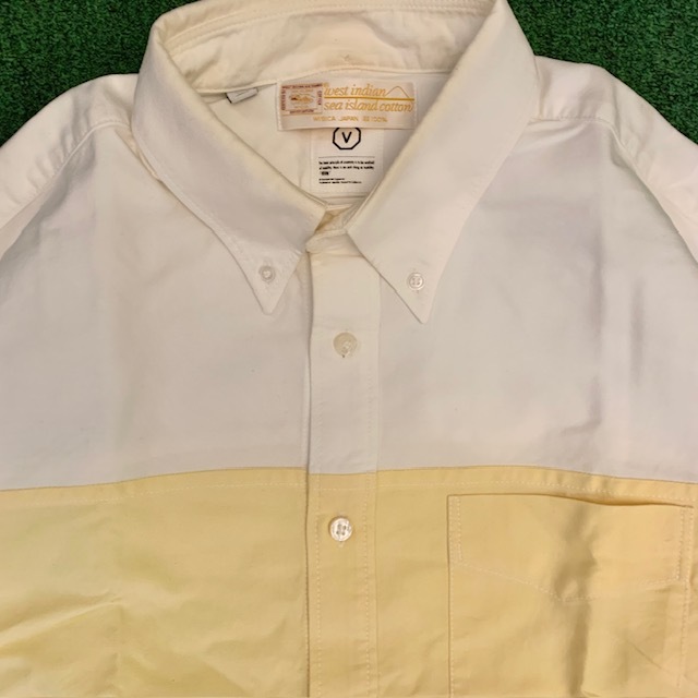 VISVIM SAGA SHIRT SEA ISLAND COTTON OX (( USED B )) 中古 - WHITE/YELLOW SIZE M IN STOCK NOW (現貨發售中)