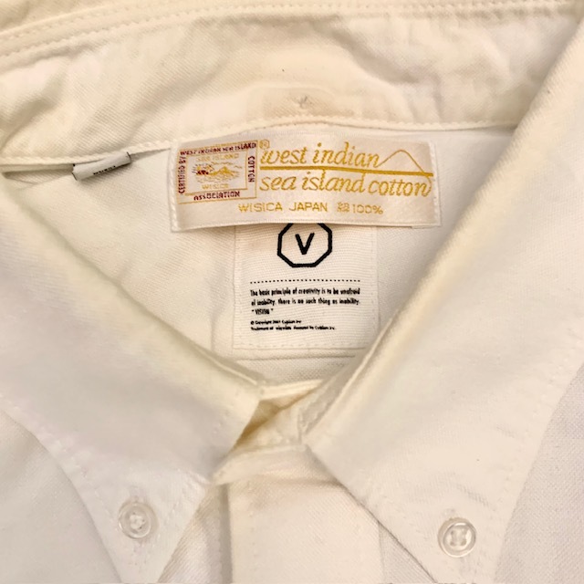 VISVIM SAGA SHIRT SEA ISLAND COTTON OX (( USED B )) 中古 - WHITE/YELLOW SIZE M IN STOCK NOW (現貨發售中)
