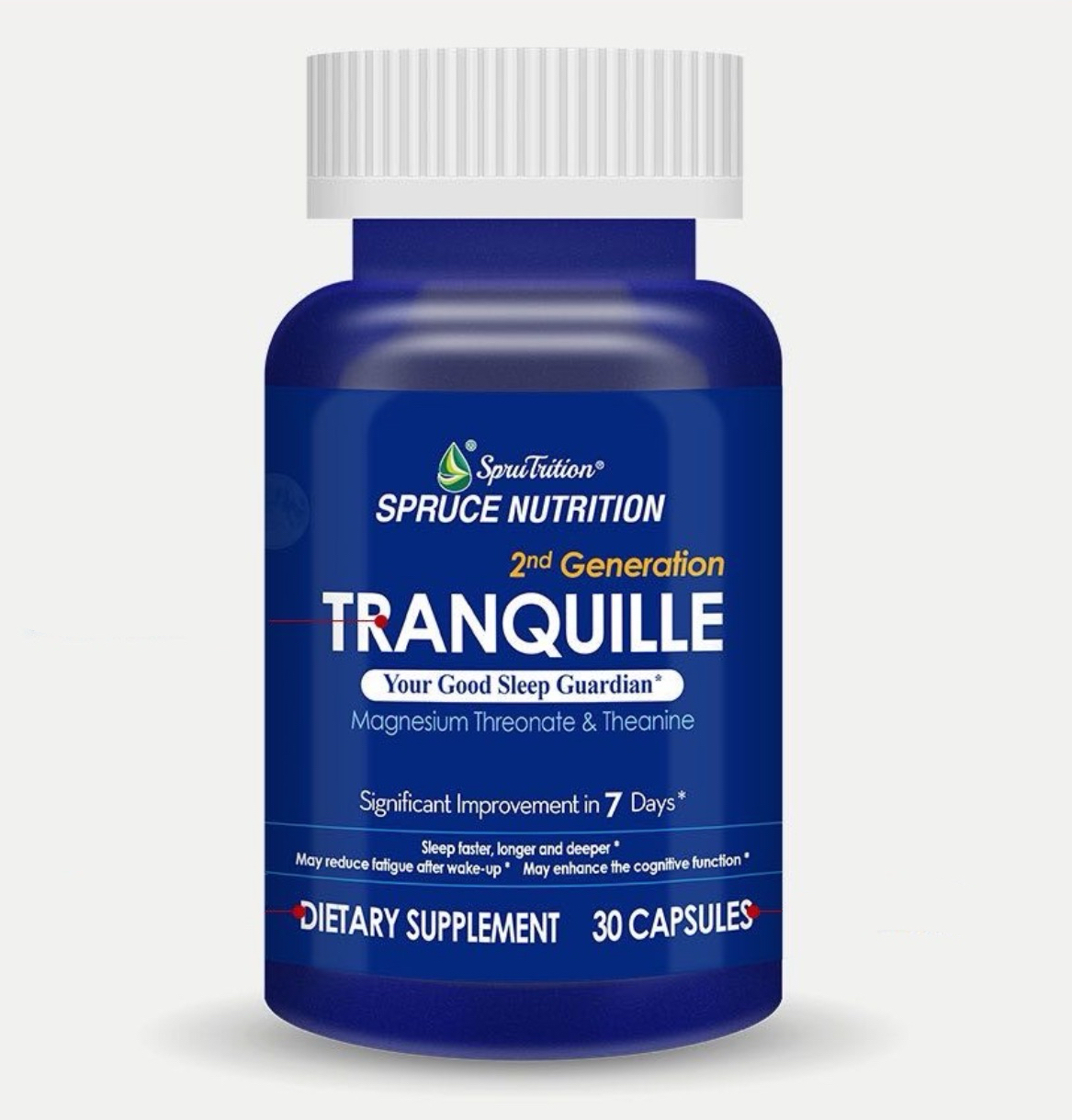 【 Spruce Nutrition 】TRANQUILLE 新一代安神益腦黃金寶 ｜緩解焦慮 ｜放鬆神經 ｜健康睡眠 ｜舒緩神經，輕鬆入睡｜30粒裝（美國原裝行貨）美國雲杉SPRUCE