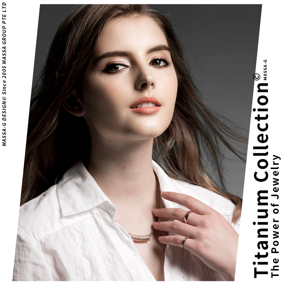 MASSA-G DECO系列【M. Class】M04 經典LOGO純鈦戒指-玫瑰金