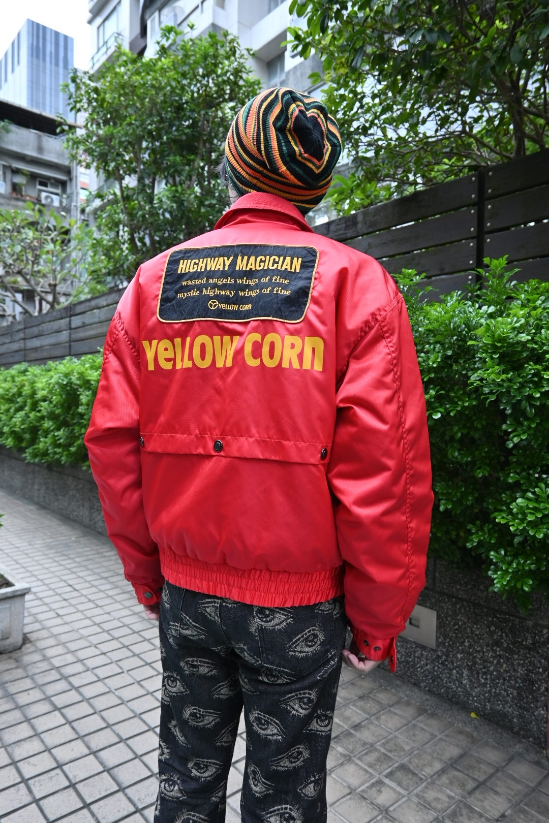90s YELLOW CORN Motorcycle Jacket
