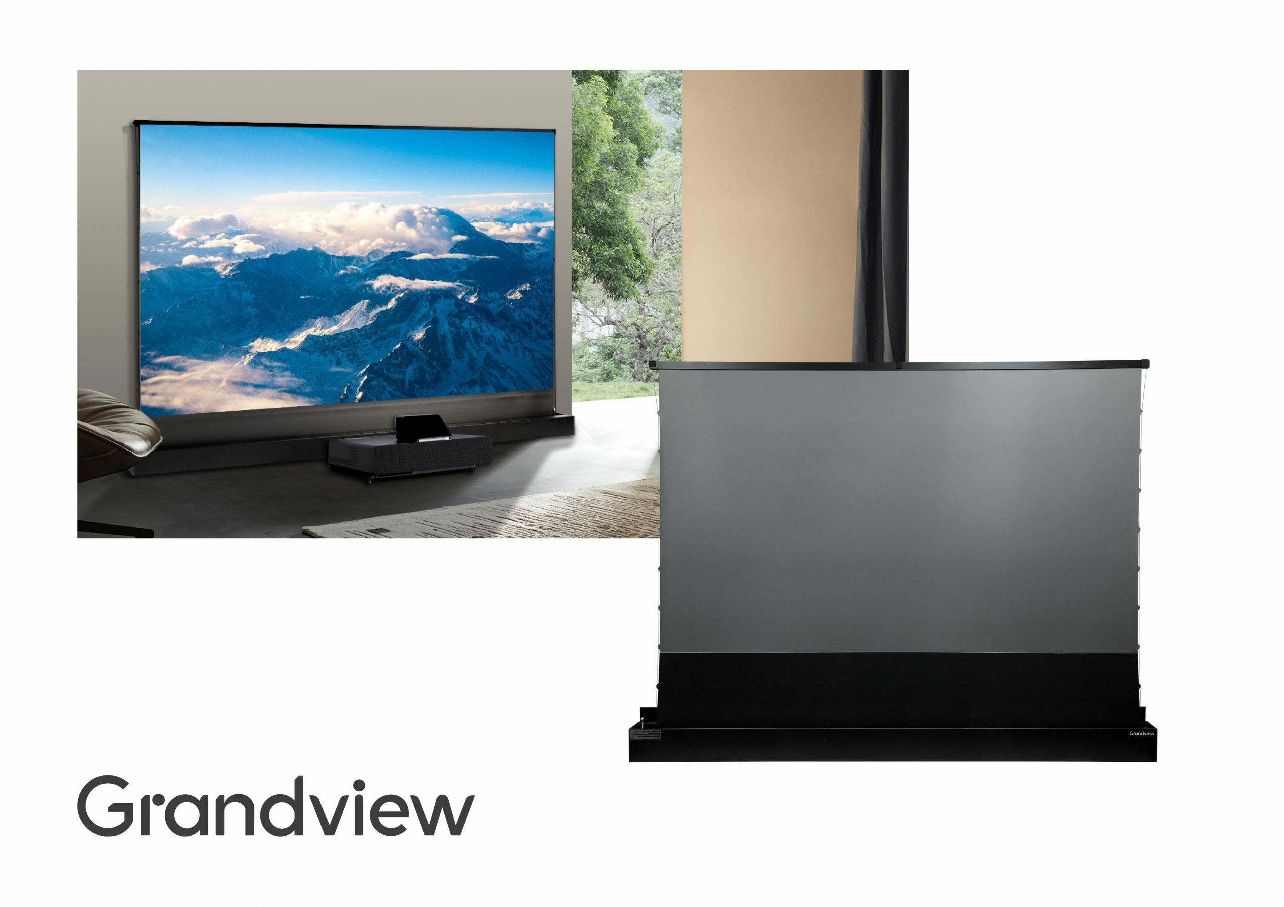 Grandview ALR 黑柵電動上升4K抗光幕