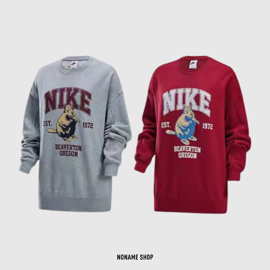 NIKE SPORTSWEAR CLUB 印花 河狸 大學T 兩色 (女款)