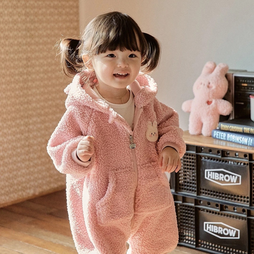 DOT萌萌耳暖暖系列-連帽拉鍊連身衣