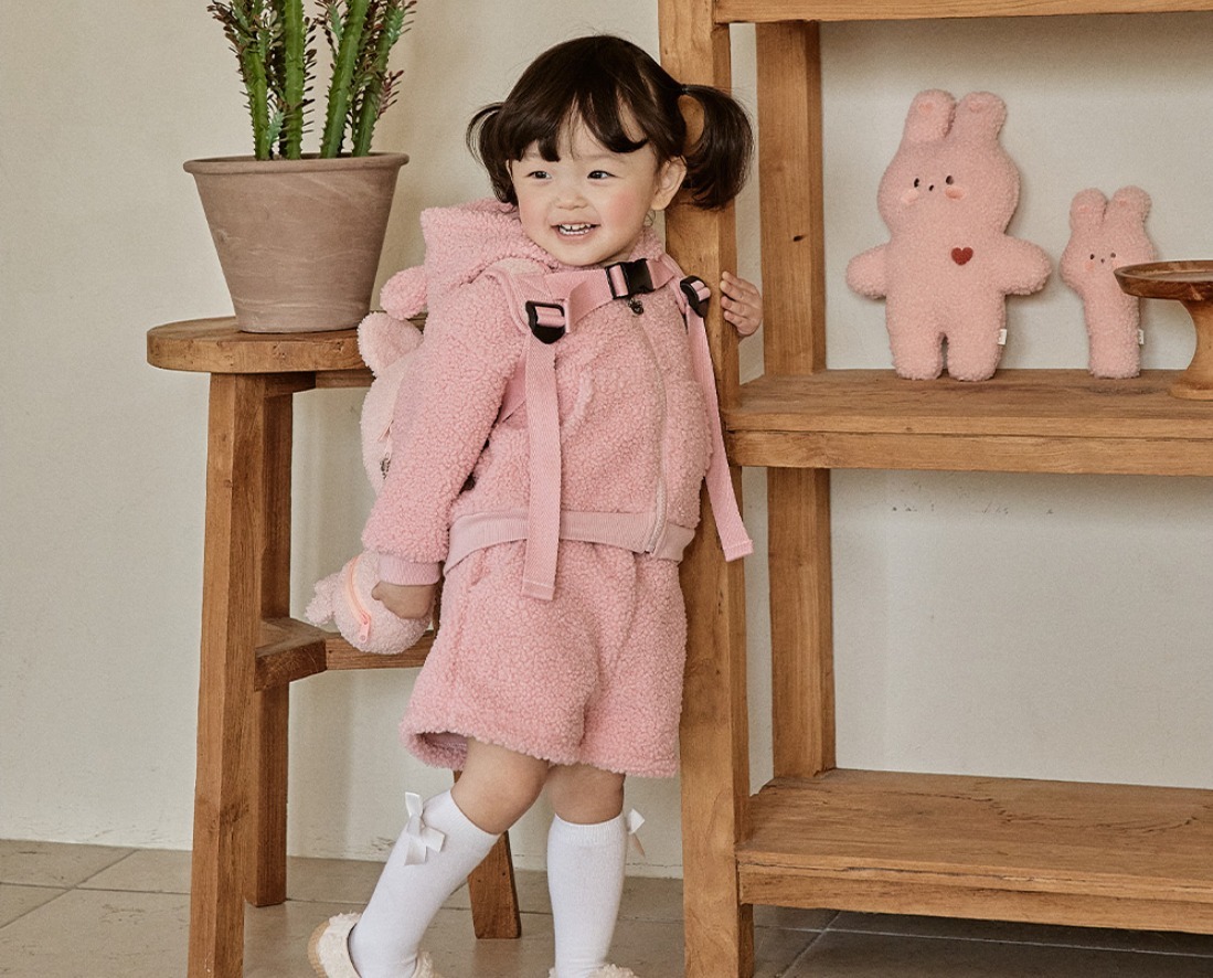 DOT萌萌耳暖暖系列-搖粒絨連帽拉鍊外套 (短褲需另外購買)