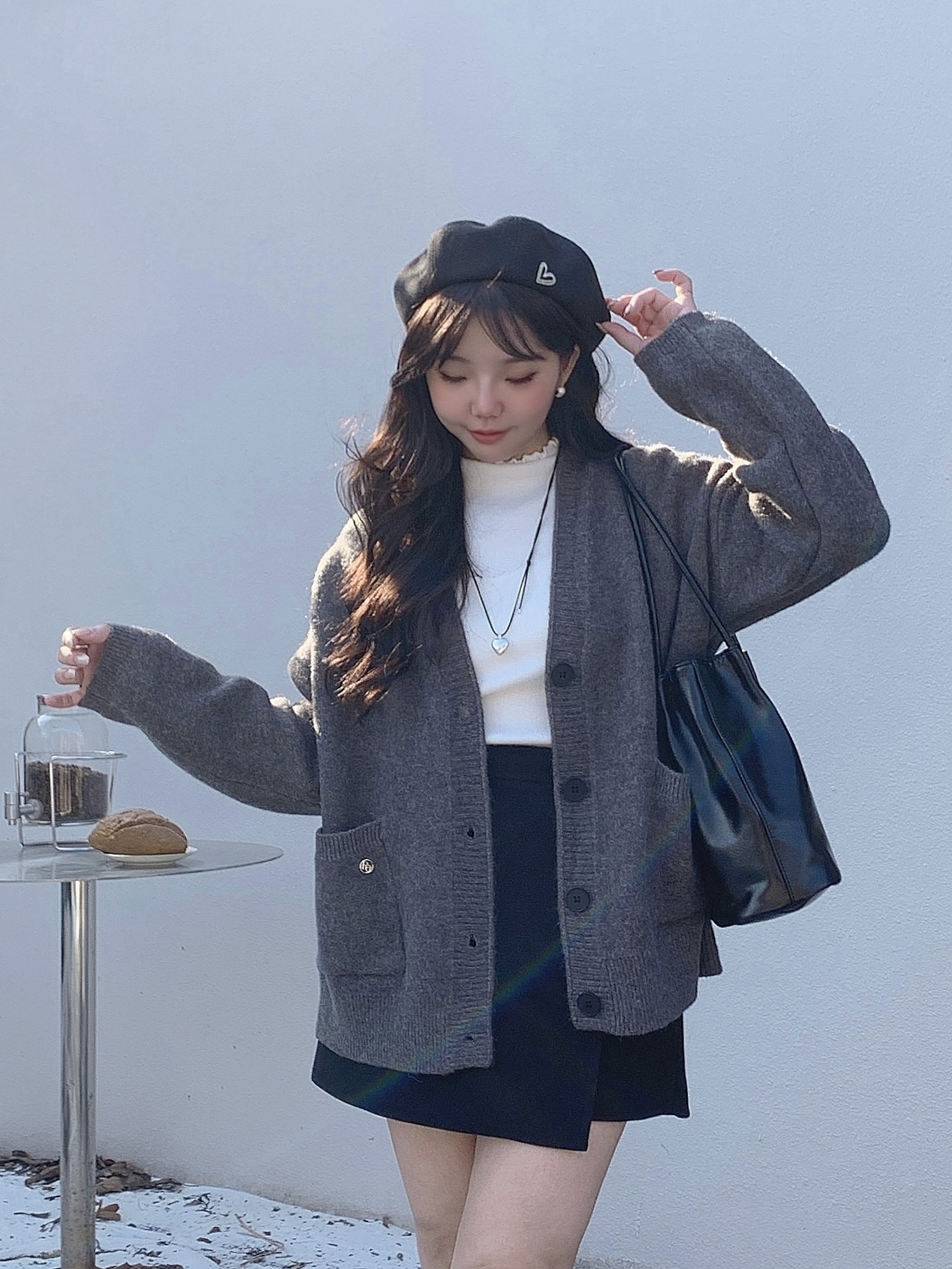 S~XL一粒扣掀片褲裙(4 colors)