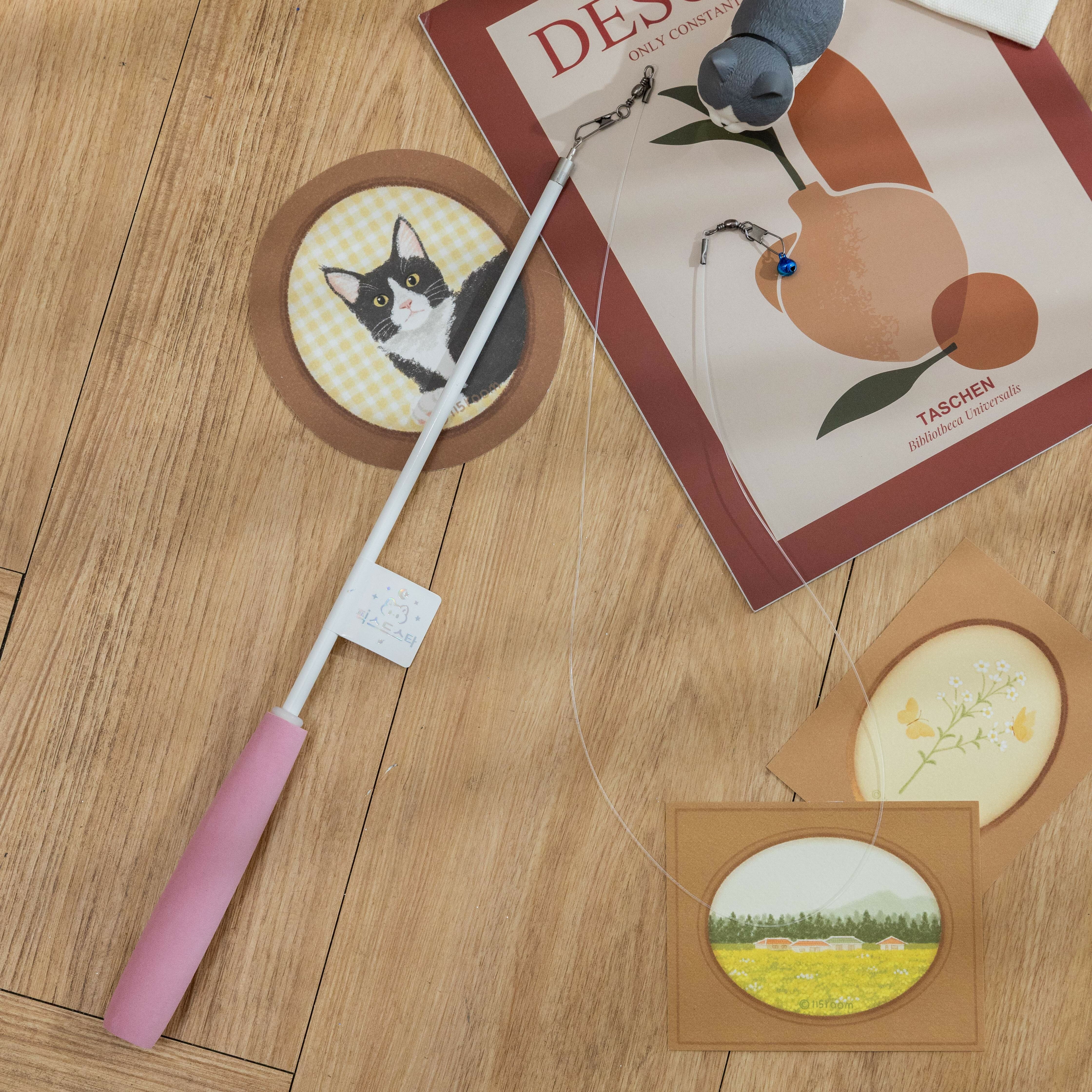 粉紅系三段式伸縮逗貓棒