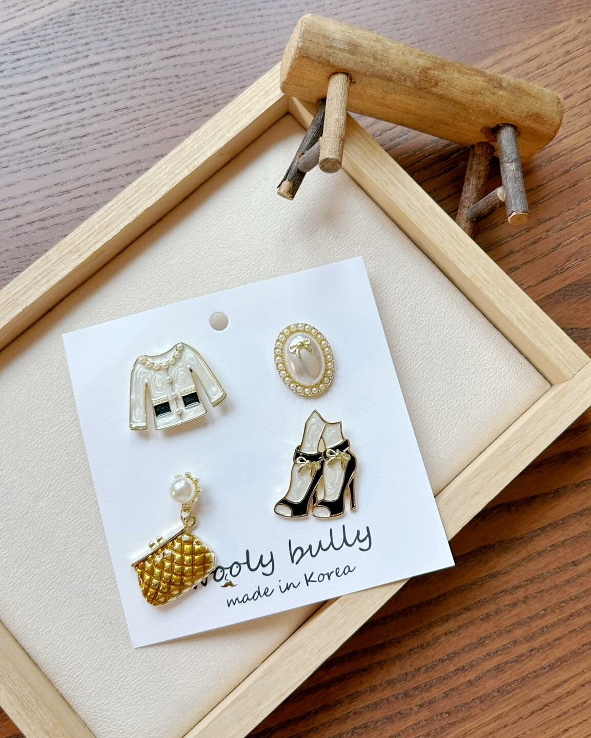 【質感珍珠衣服包包別針4件組】( 現貨 )