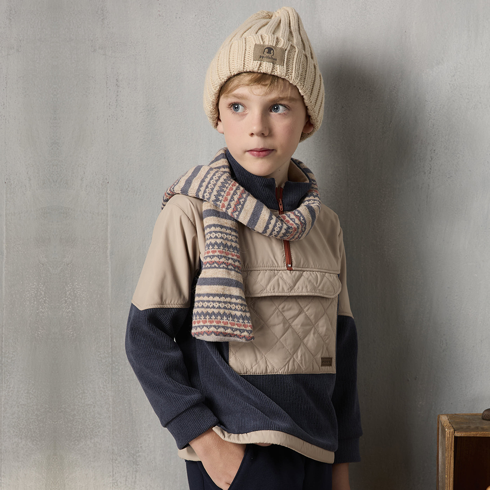 PIPPY outdoor系撞色小高領剪接風衣暖暖長袖上衣 藍