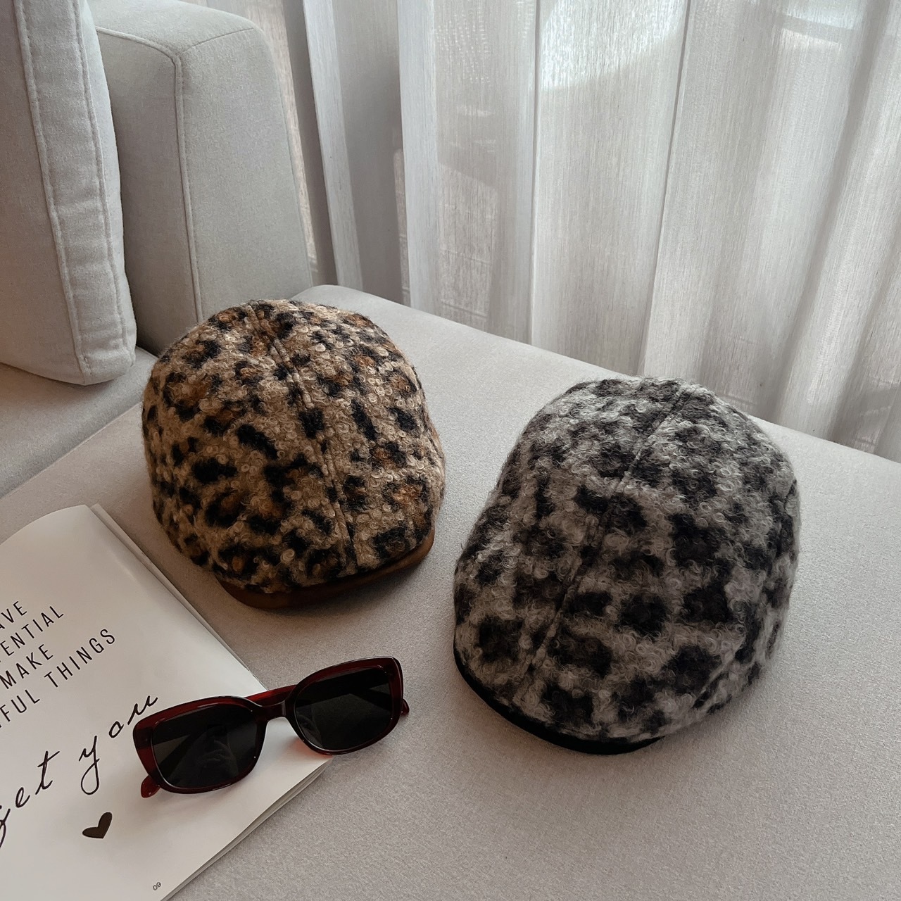 超時髦豹紋鴨舌小偷帽/二色