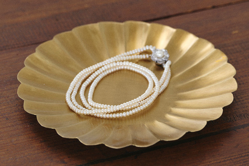 fog linen work - 黃銅花形托盤 / M