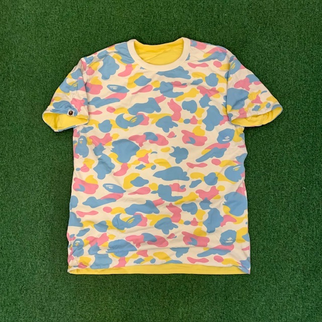 BAPE MULTI CAMO APE HEAD SWEAT REVERSIBLE (( USED A )) 中古美品 - YELLOW SIZE L IN STOCK NOW (現貨發售中)
