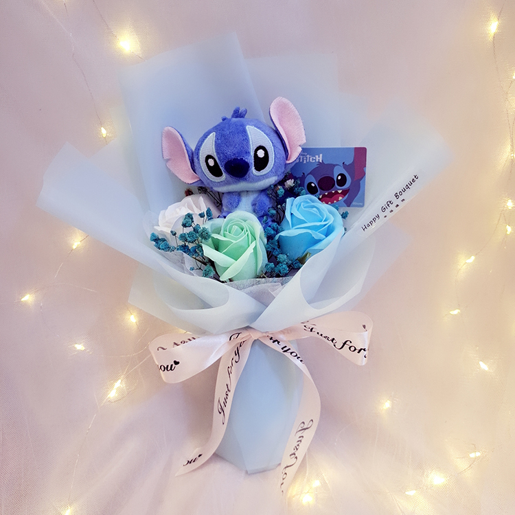 史迪奇花束,史迪奇香皂花束,Stitch bouquet, Stitch soapflower bouquet