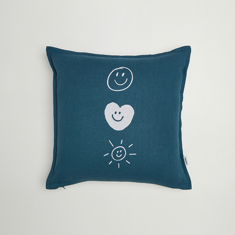 韓國 ooowl 塗鴉刺繡抱枕套 SMILE HEART SUN