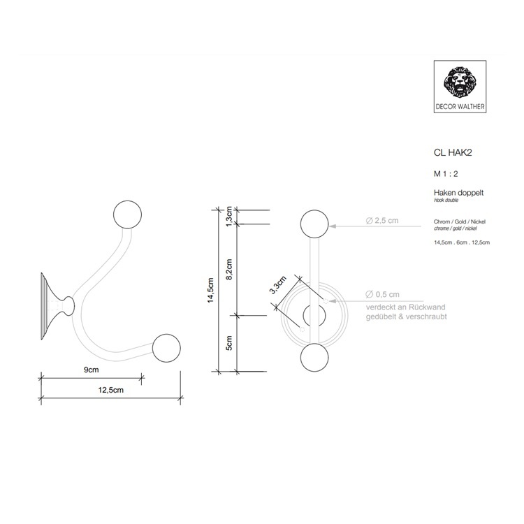 Décor Walther CL HAK 2 (0511000) Clothes Hook *Display Items*