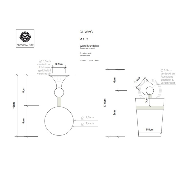 Décor Walther CL WMG (0511400) Wall Mounted Tumbler Holder