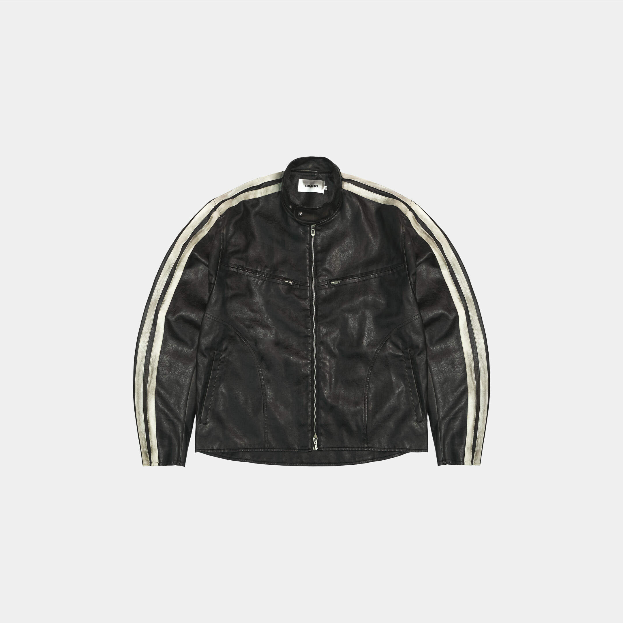 SIMON MADE OW-2415 仿舊 雙線 高級感 機車 皮外套