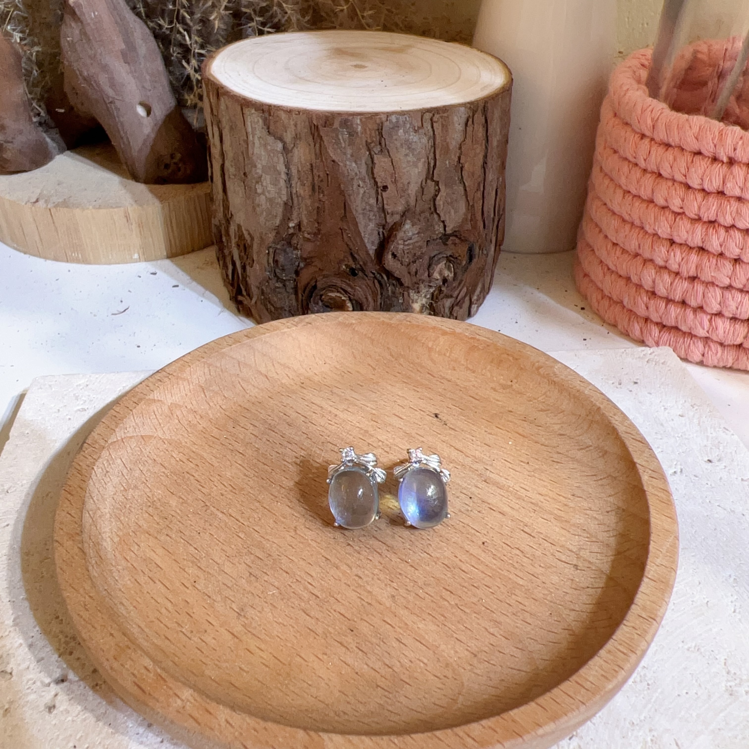 海藍寶小蝴蝶耳環