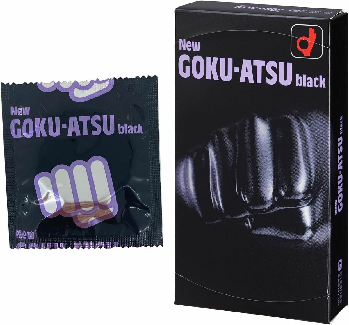 Okamoto New Goku-Atsu Black 12's Pack Latex Condom