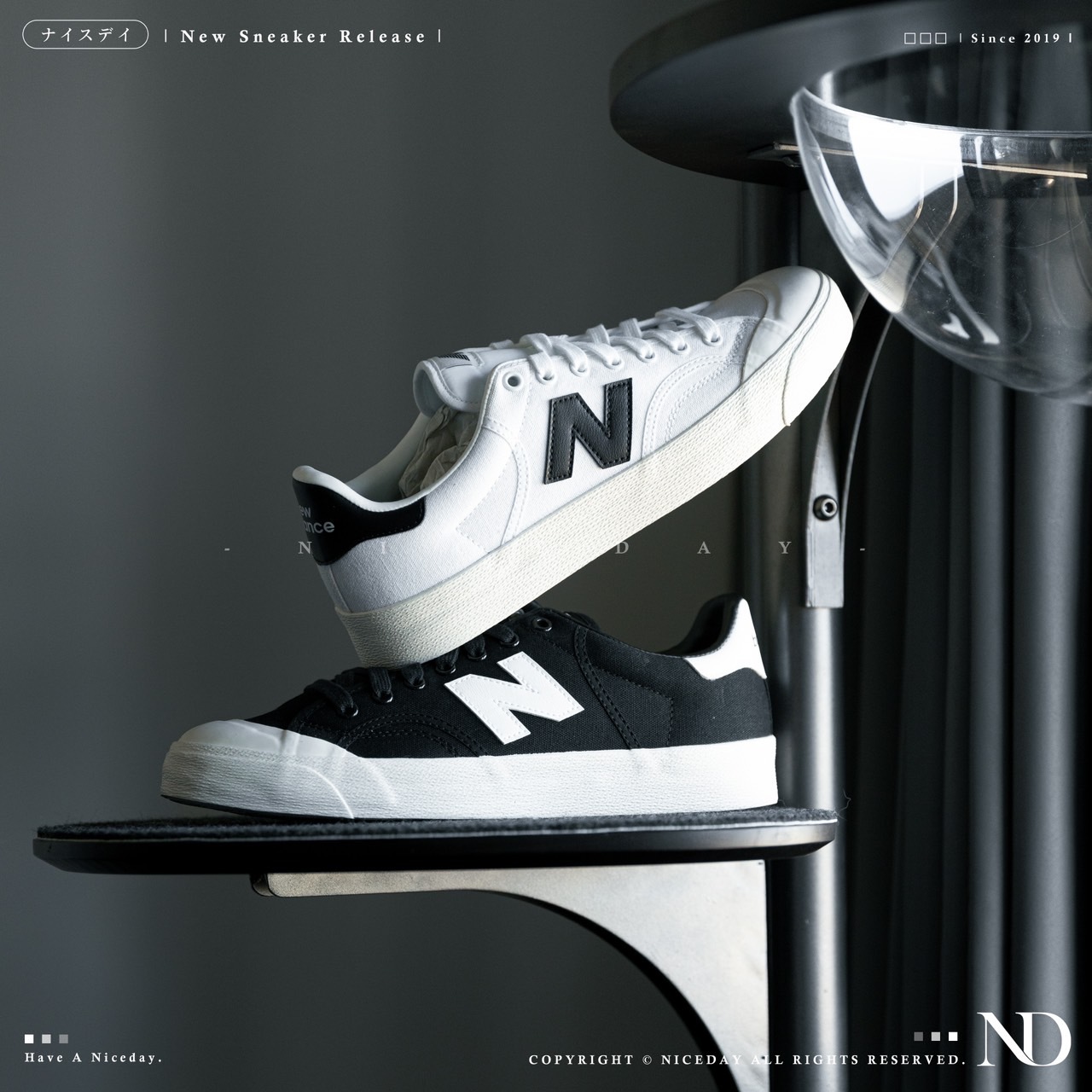 NICEDAY 現貨 New Balance 黑白 白黑 復古拼接 平底 情侶鞋