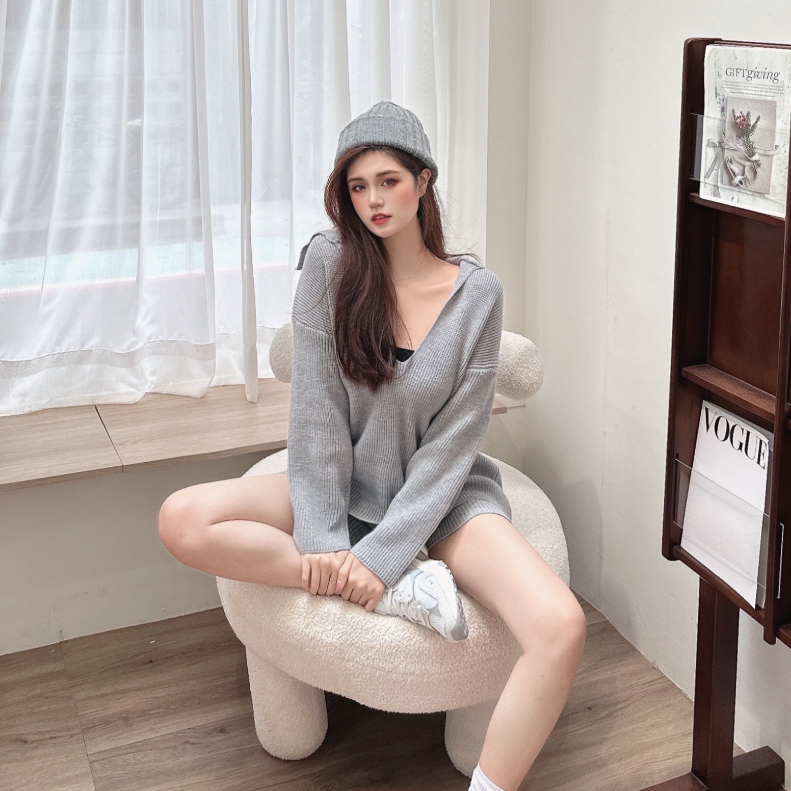 慵懶翻領針織套裝/三色