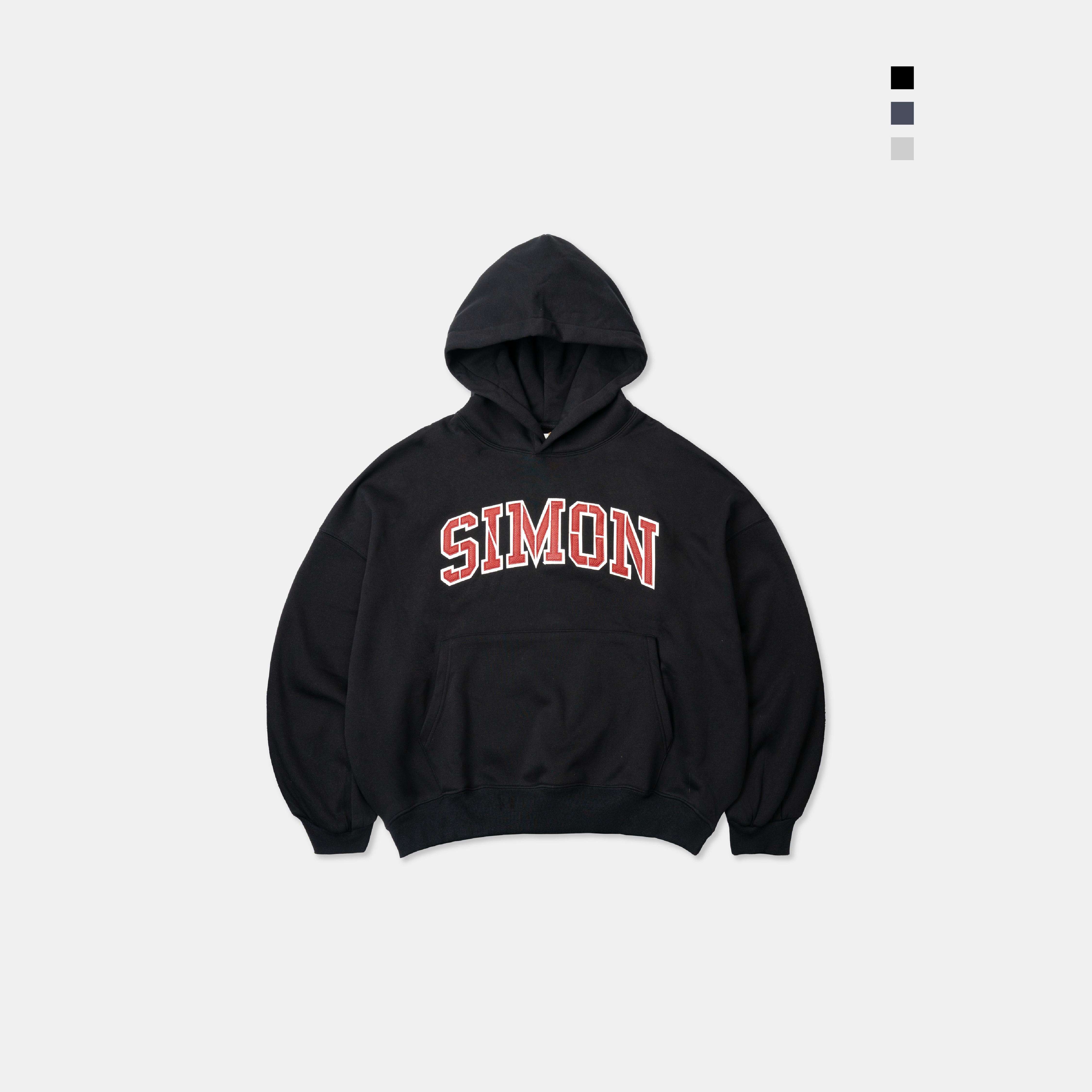 SIMON MADE HL-2406 皮革 貼布繡 大學 美式帽T