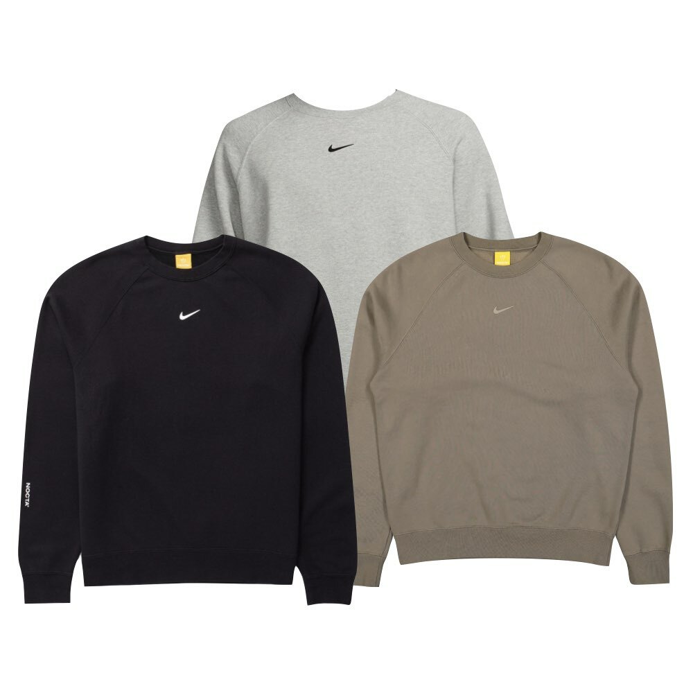 Nocta x Nike Fleece Crew 大學踢 美版 黑灰/咖啡咖啡 FN8160