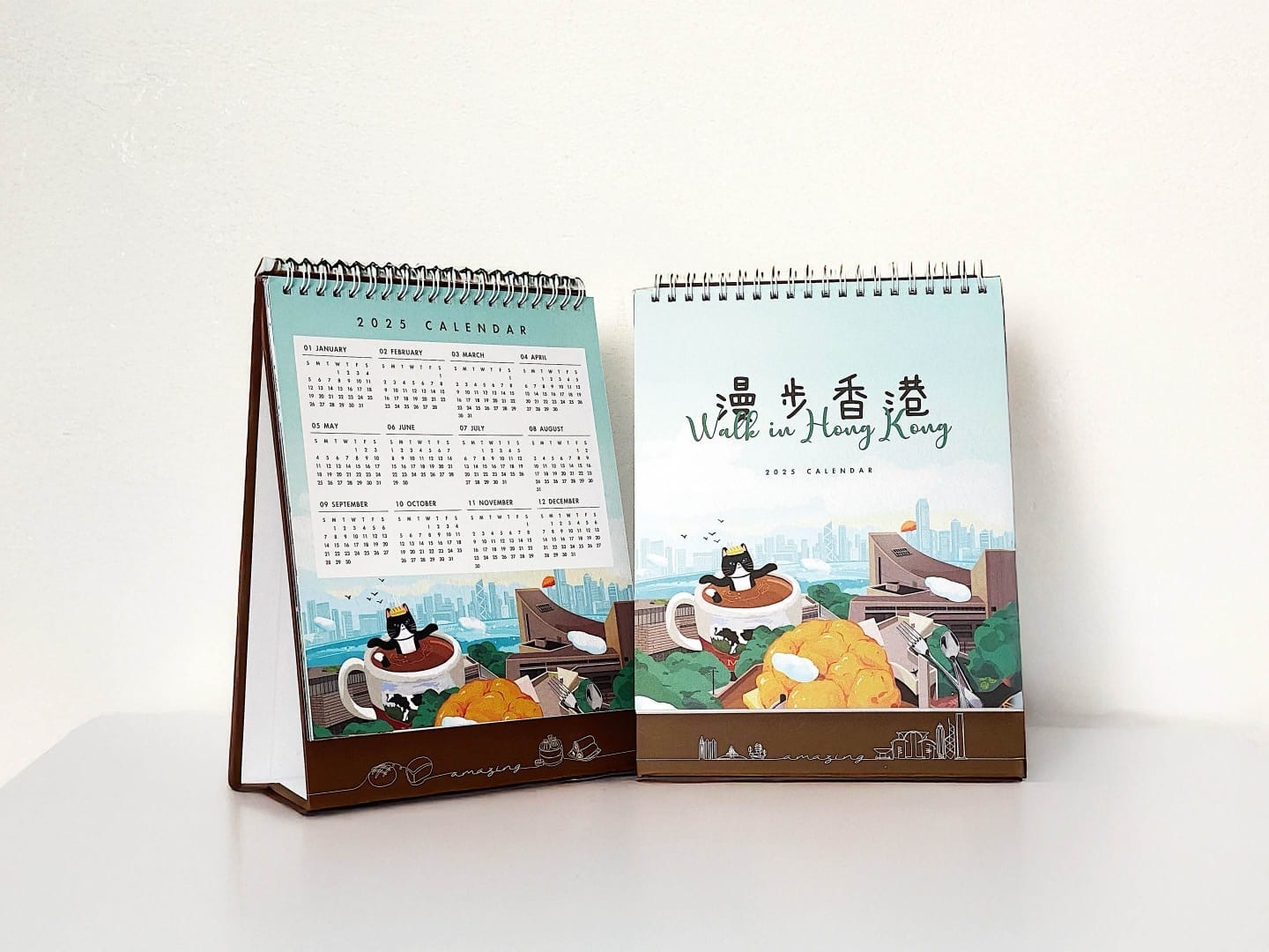 漫步香港丨貓遊街道丨2025年香港主題月曆丨Amazing Studio