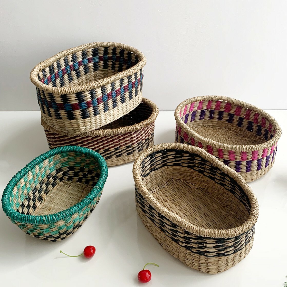 《5168》海草手工橢圓形編織籃