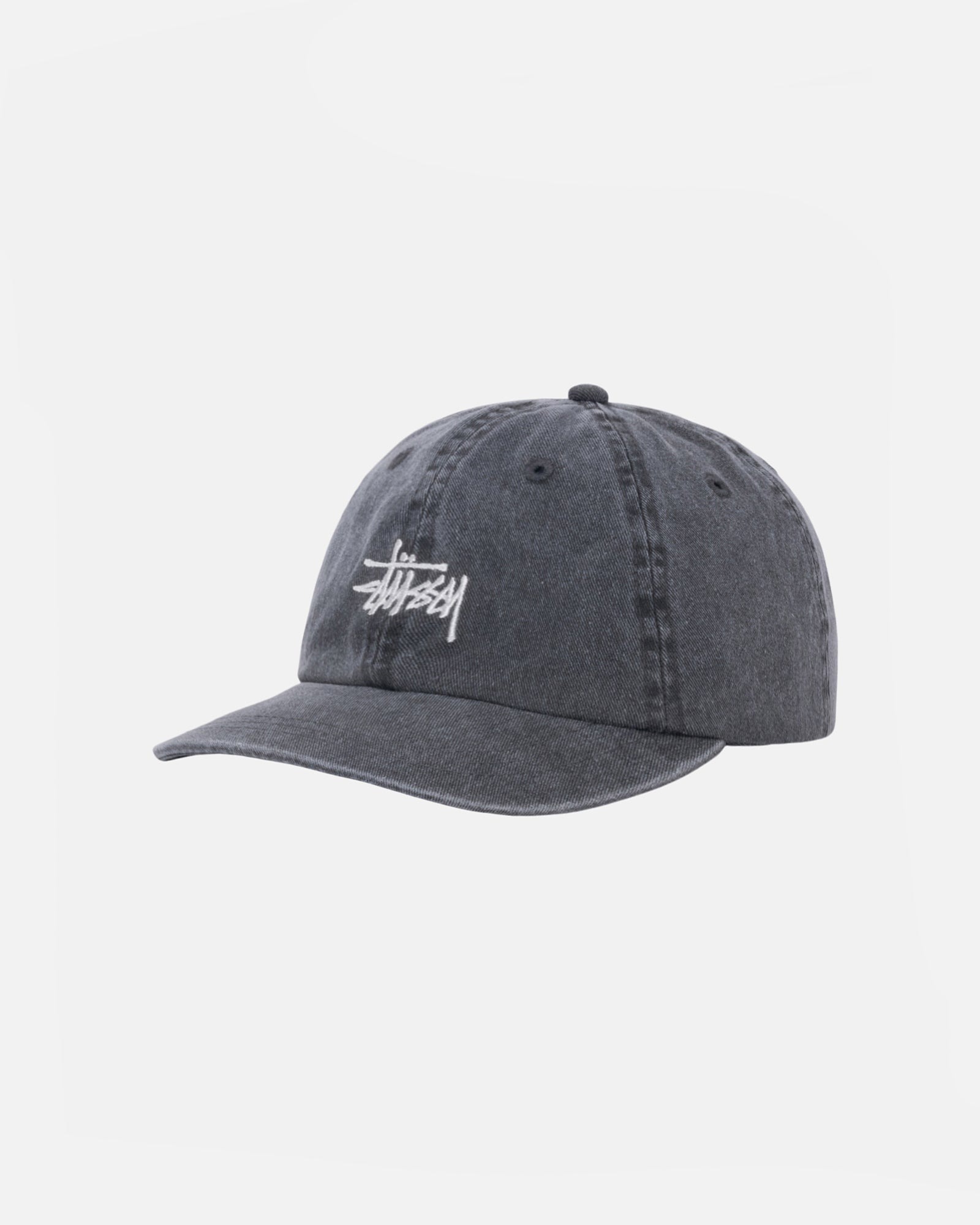 STUSSY LOW PROFILE BASIC WASHED STRAPBACK CHARCOAL