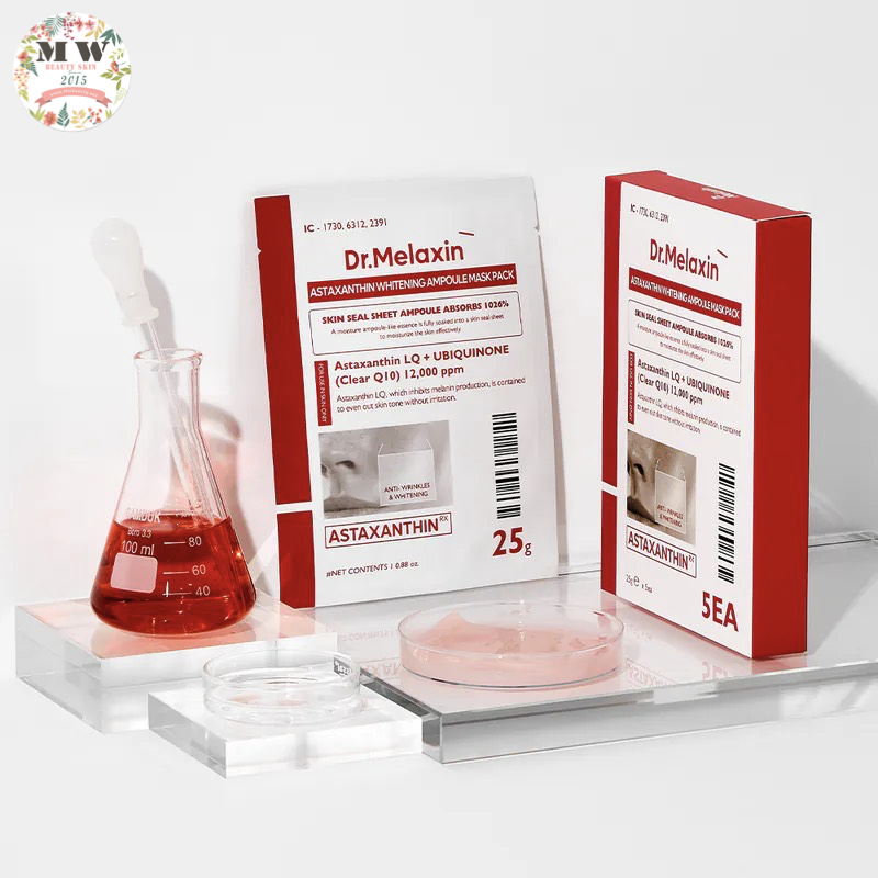 韓國 Dr. Melaxin 蝦紅素雙效淡斑美白精華面膜 1盒5片