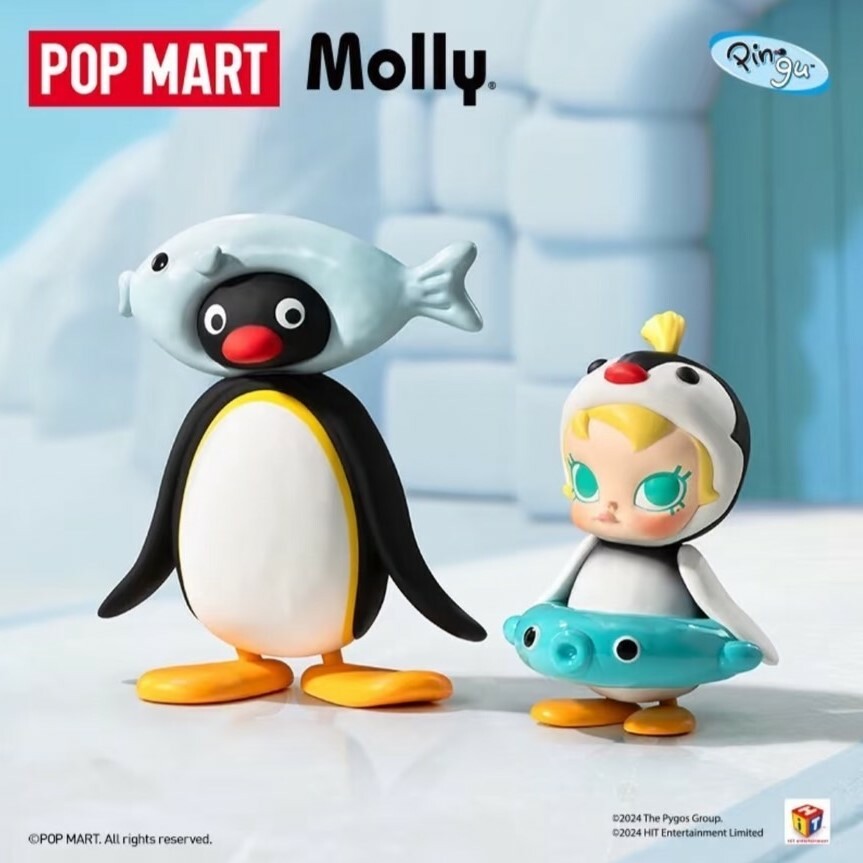 POPMART 泡泡瑪特 Baby Molly x PINGU 企鵝家族 魚趣多多 企鵝 盲盒 公仔