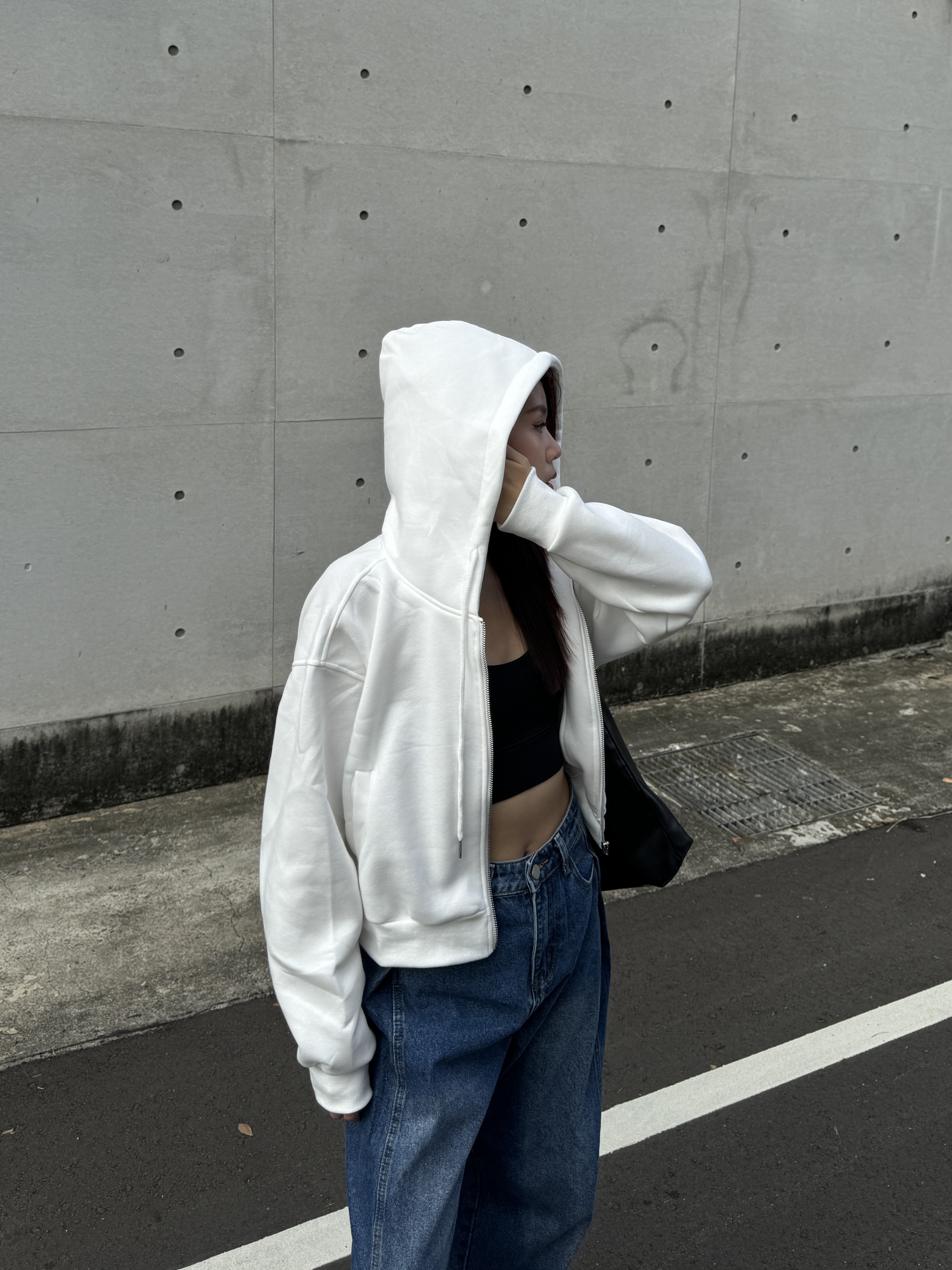 必買！歐美短版刷毛連帽外套(4色)