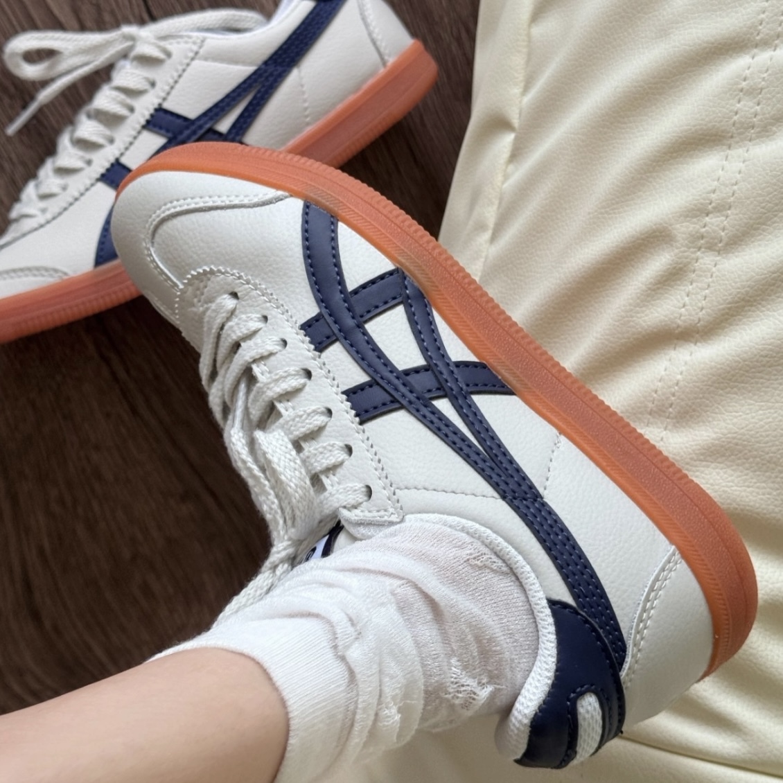 <百搭首選!!!>Onitsuka Tiger Tokuten 鬼塚虎 復古 皮革 休閒 灰米藍