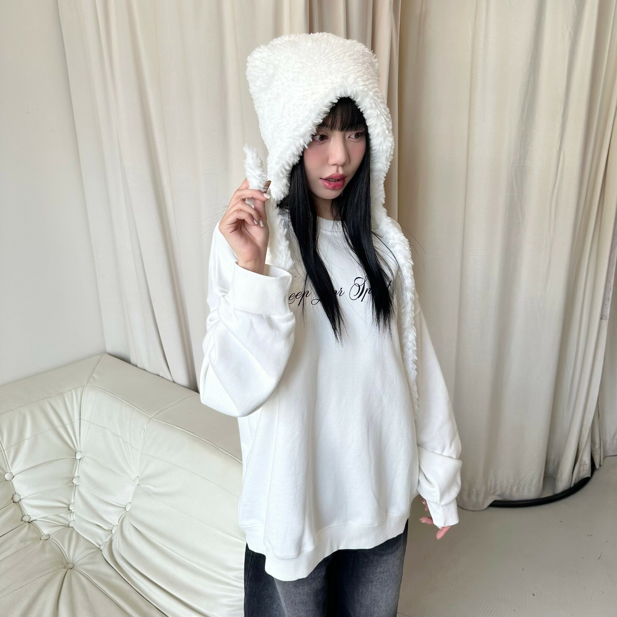 冬日大膽裝可愛軟軟毛絨小熊帽