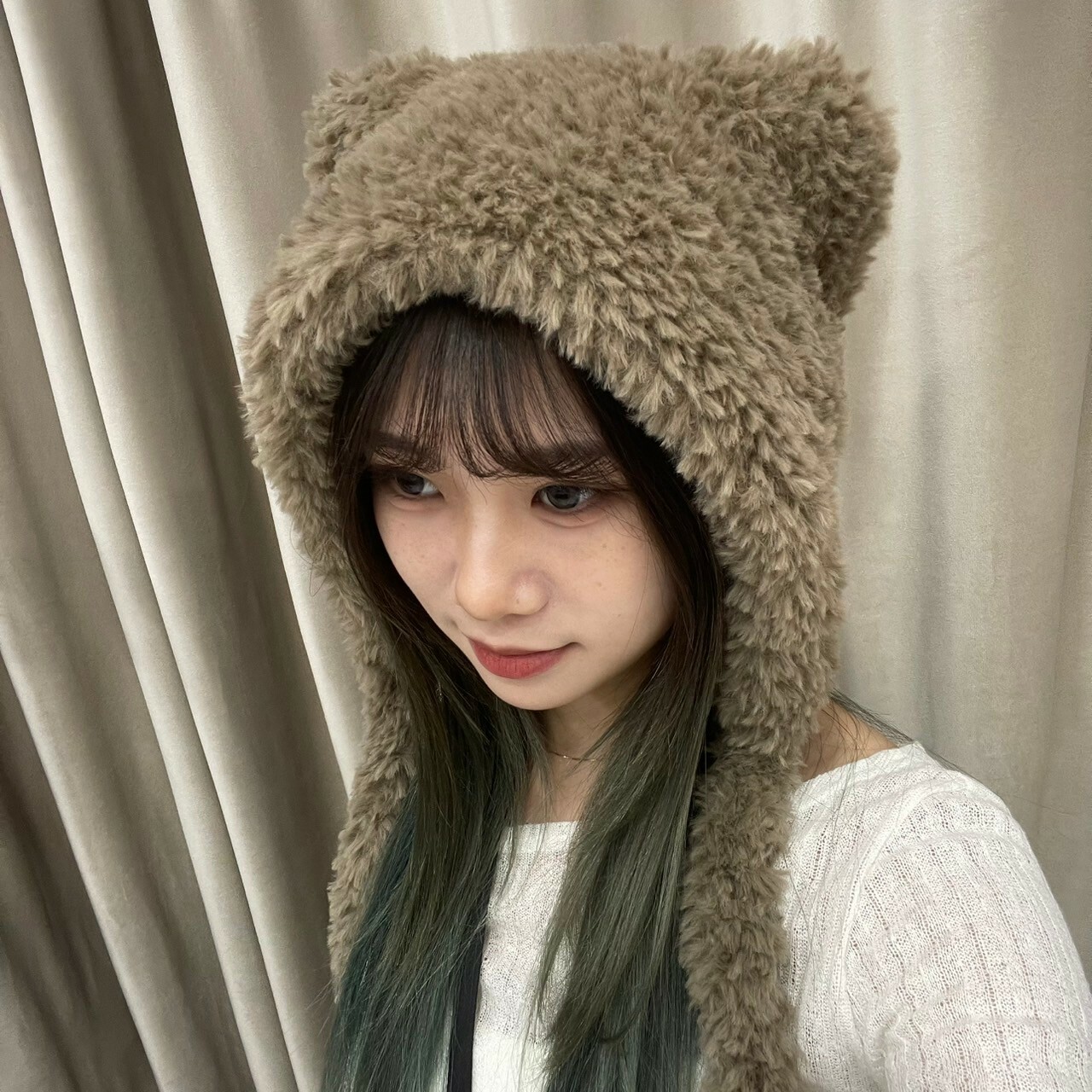 冬日大膽裝可愛軟軟毛絨小熊帽