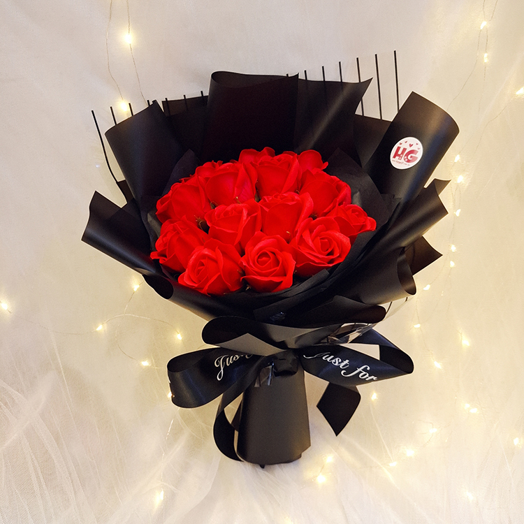 我的熱情紅色玫瑰香皂花花束,my-passion-red-rose-soapflower-bouquet