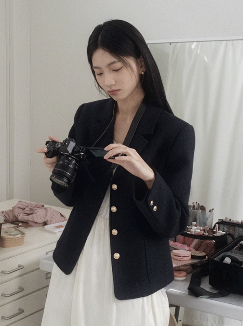 預訂｜SLOWAND #SLOWMADE Button Point Matt Tweed Jacket (2 Color)