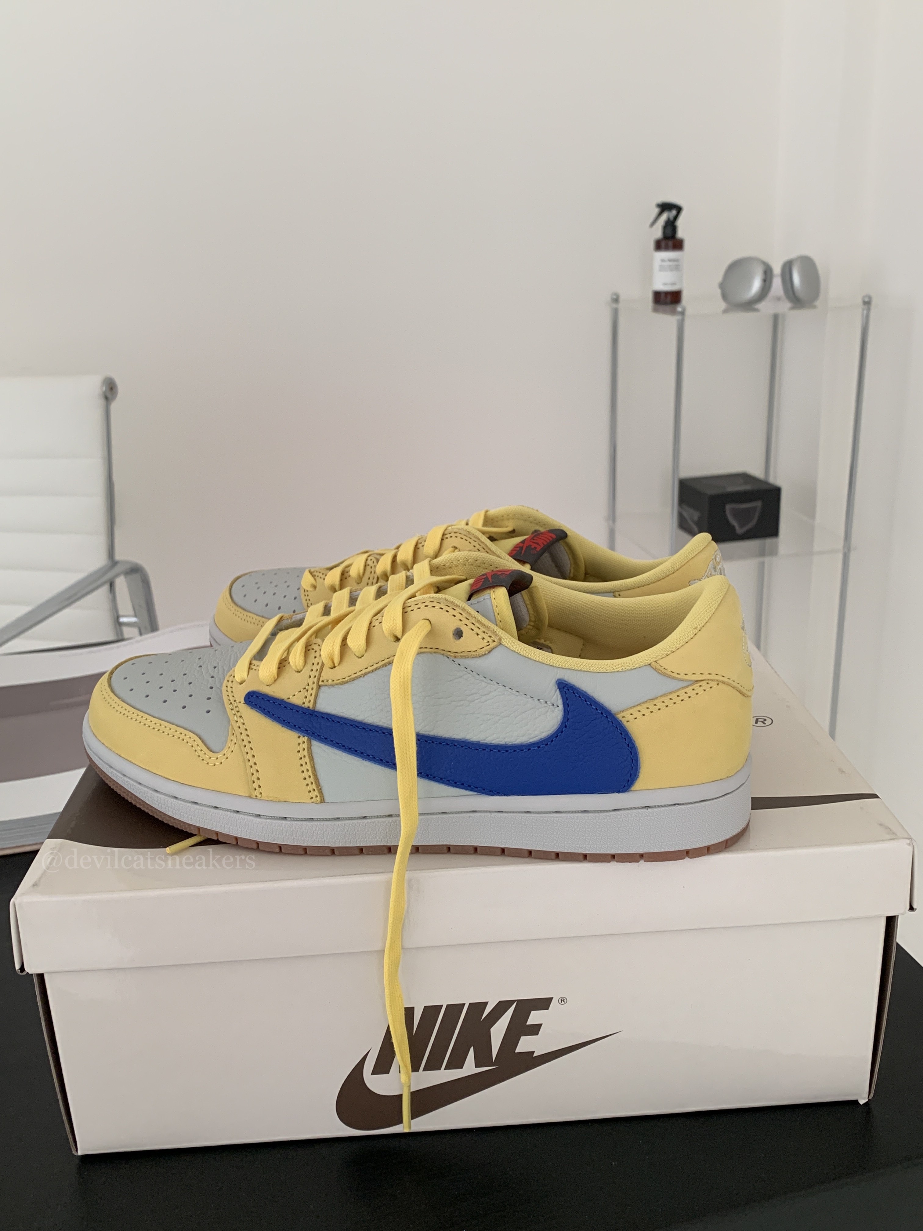 Travis Scott x Air Jordan 1 Retro Low OG SP "Canary" 倒鉤 黃藍 金絲雀