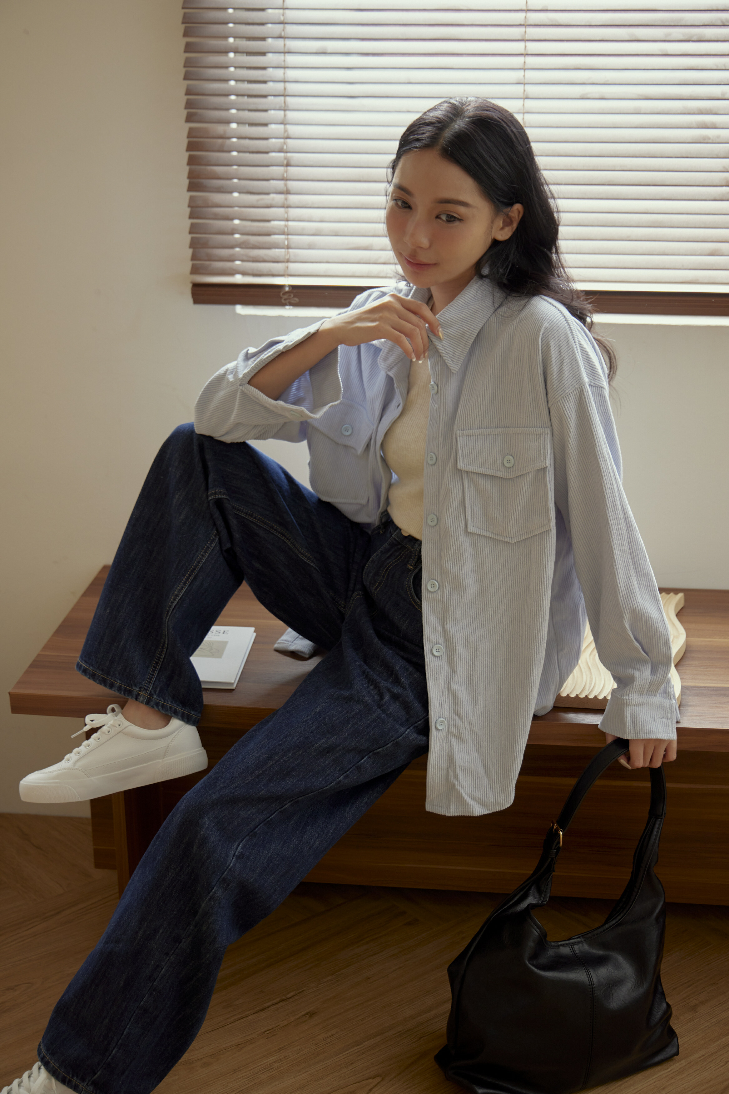 Baby Blue 燈芯絨襯衫外套