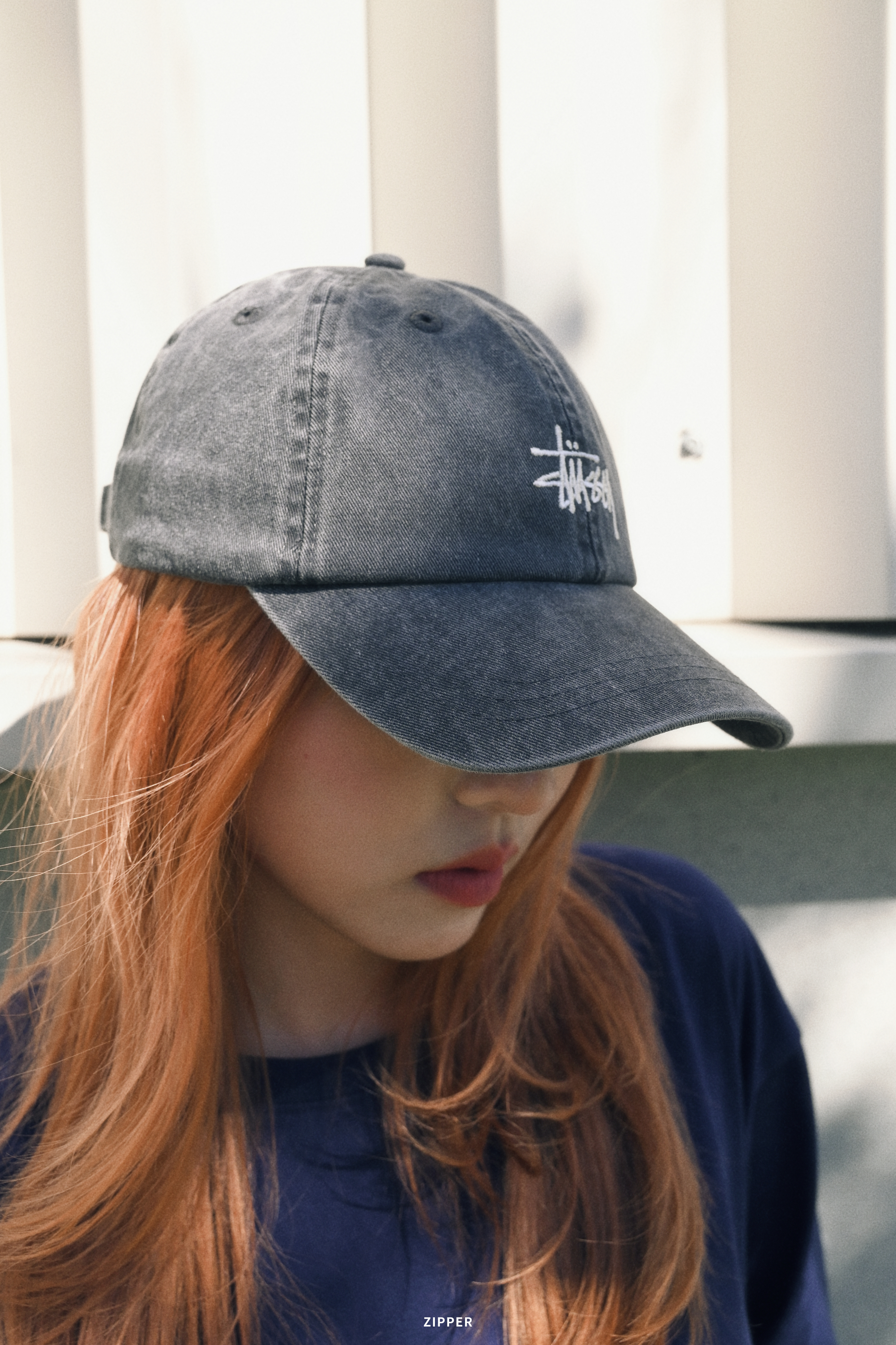STUSSY LOW PRO BASIC WASHED STRAPBACK CHARCOAL 老帽帽子