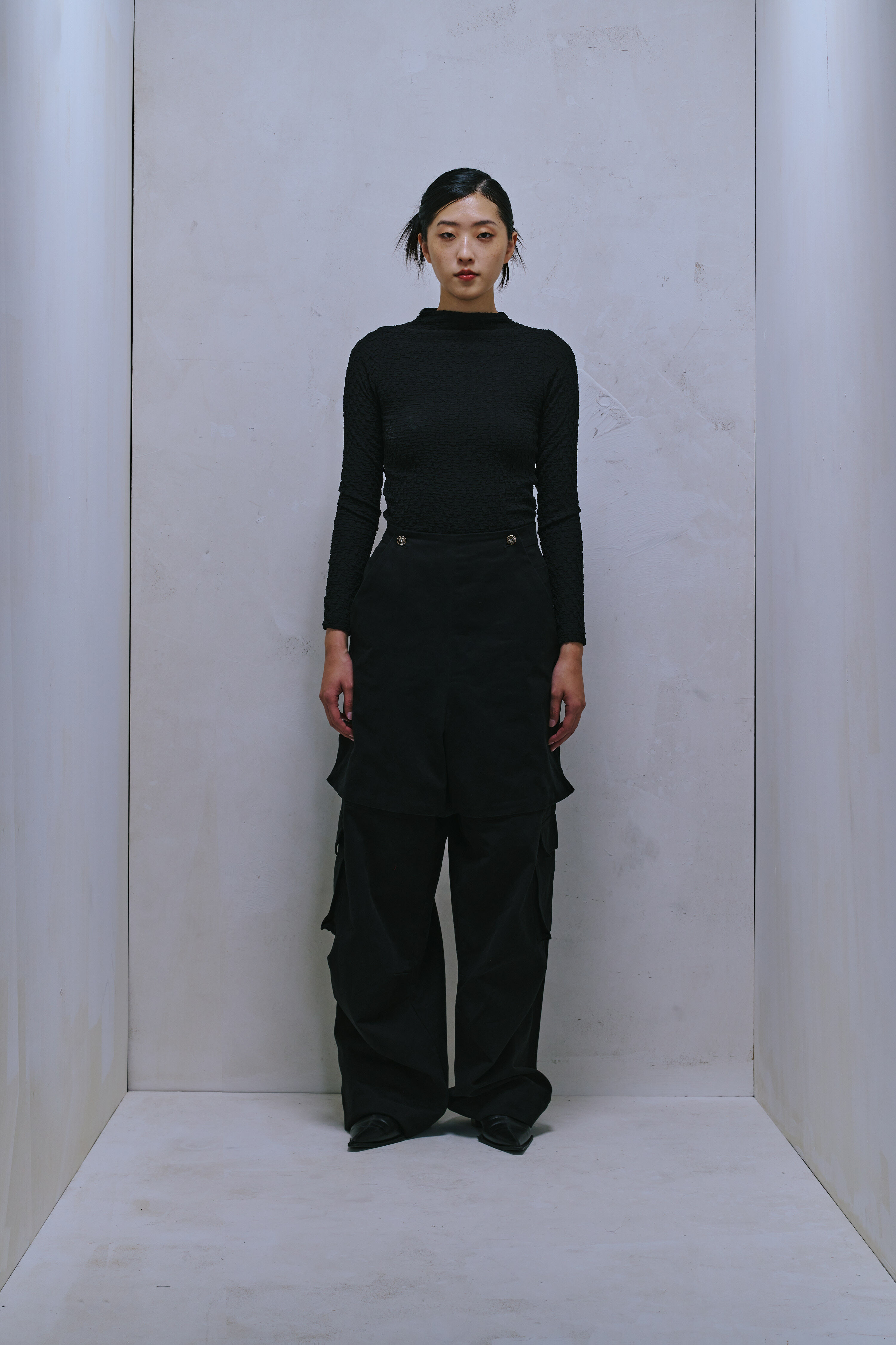 TWILL WIDE-LEG “ROO-BAG” CARGO PANTS