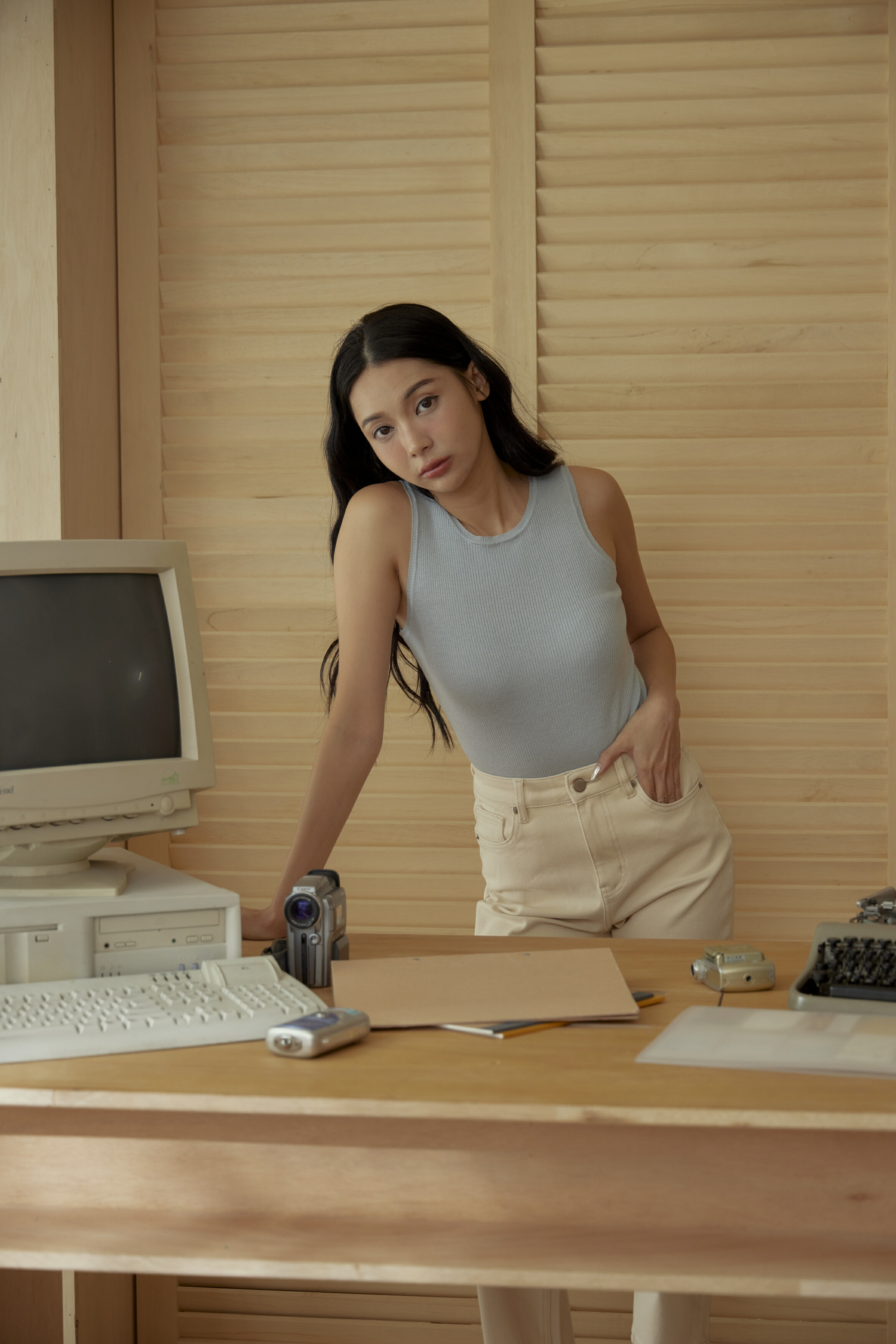 6%羊毛暖針織內搭背心(三色）