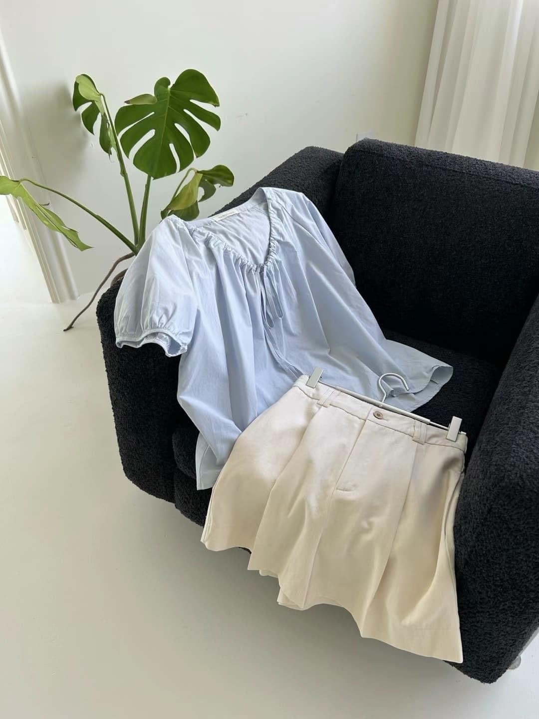 🇰🇷 甜美抽繩大圓領上衣