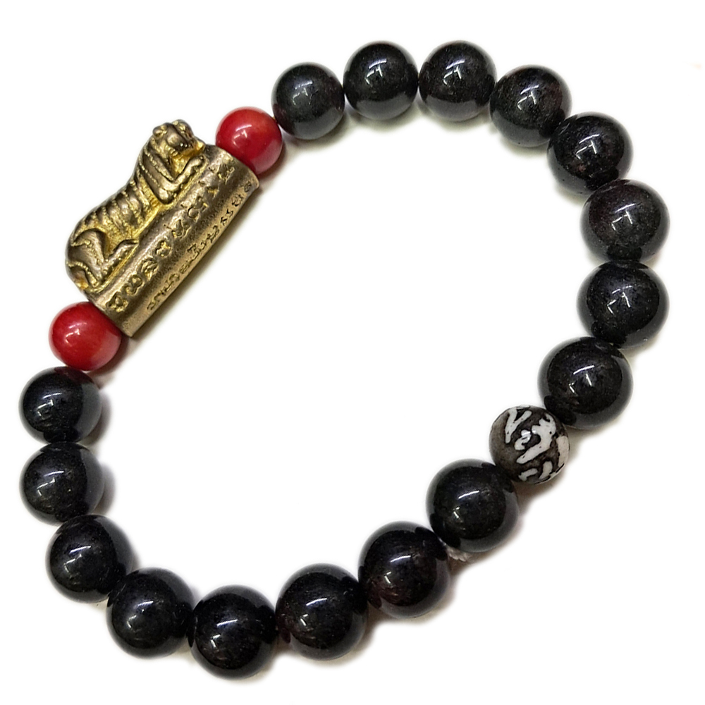 咬錢虎&綠幽靈滿絲手珠10mm【十方】132892