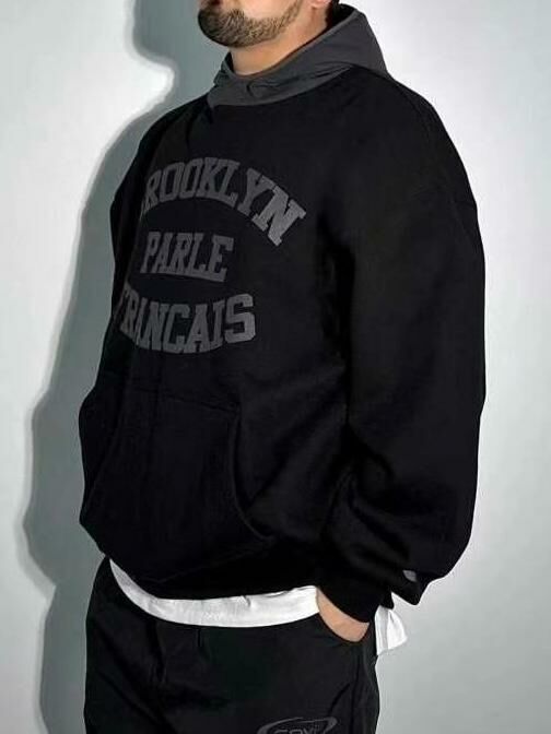 拼色英文字連帽衛衣 COVILL-089T